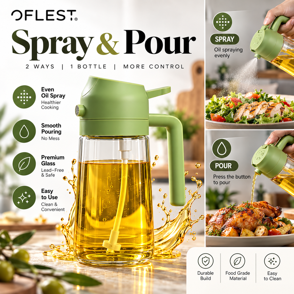OFLEST 2-in-1 Oil Sprayer & Dispenser